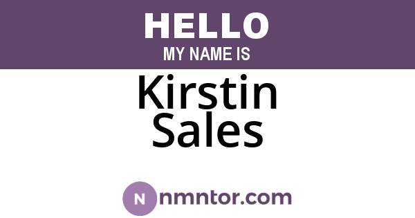 Kirstin Sales