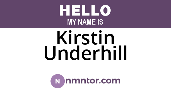 Kirstin Underhill