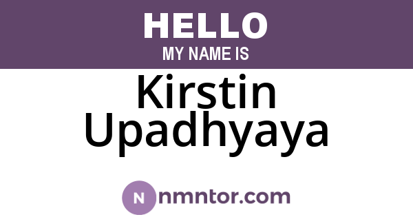 Kirstin Upadhyaya