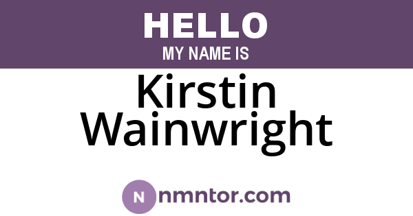 Kirstin Wainwright