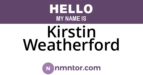 Kirstin Weatherford