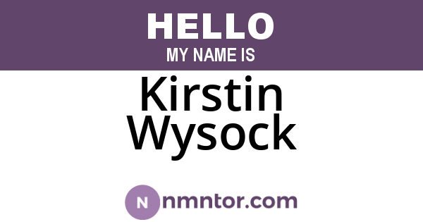 Kirstin Wysock
