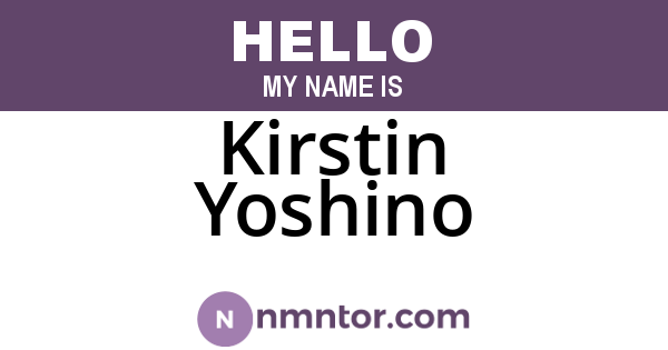 Kirstin Yoshino