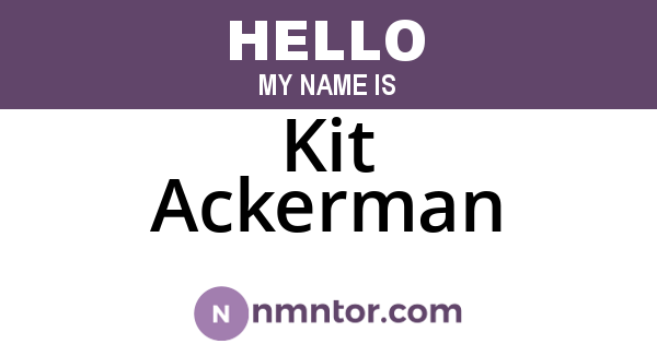 Kit Ackerman
