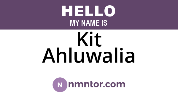 Kit Ahluwalia