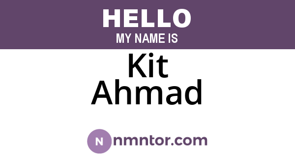 Kit Ahmad