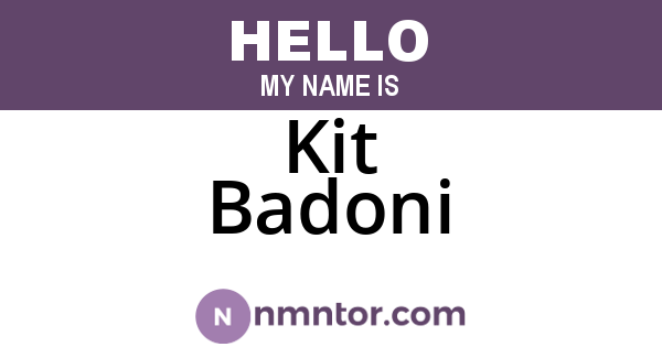 Kit Badoni