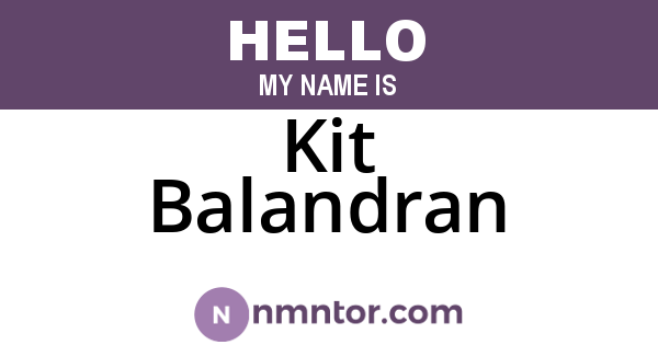 Kit Balandran