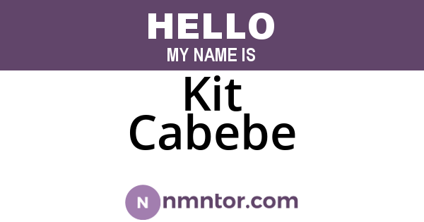 Kit Cabebe