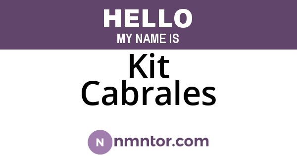 Kit Cabrales