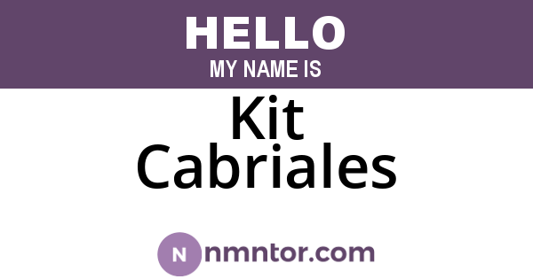 Kit Cabriales
