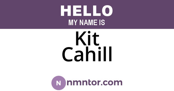 Kit Cahill