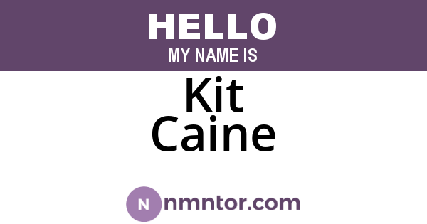 Kit Caine