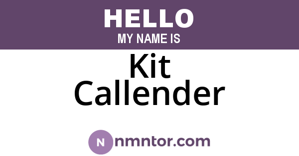 Kit Callender
