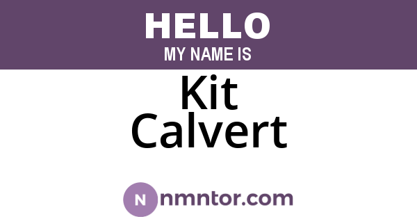 Kit Calvert