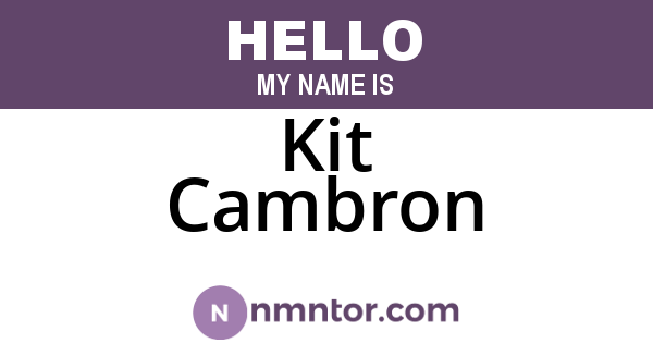 Kit Cambron