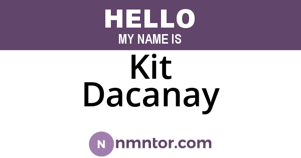 Kit Dacanay