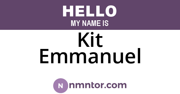 Kit Emmanuel