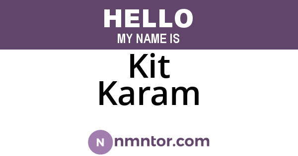 Kit Karam