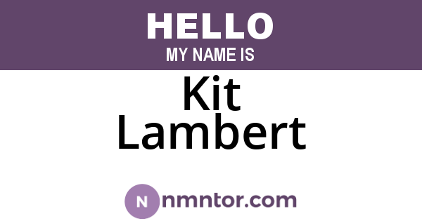 Kit Lambert