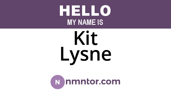 Kit Lysne