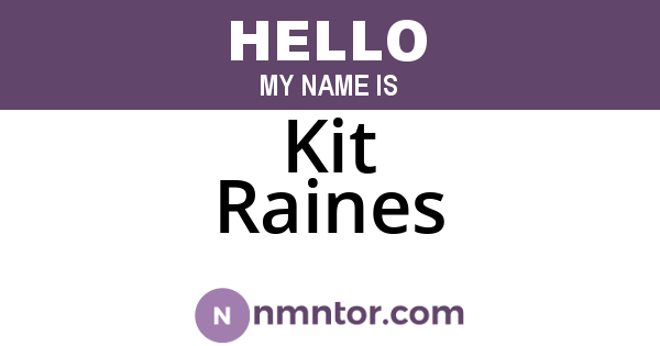 Kit Raines