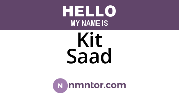 Kit Saad