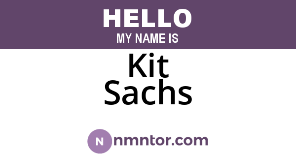 Kit Sachs