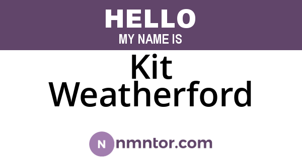 Kit Weatherford