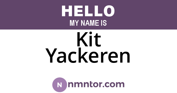 Kit Yackeren
