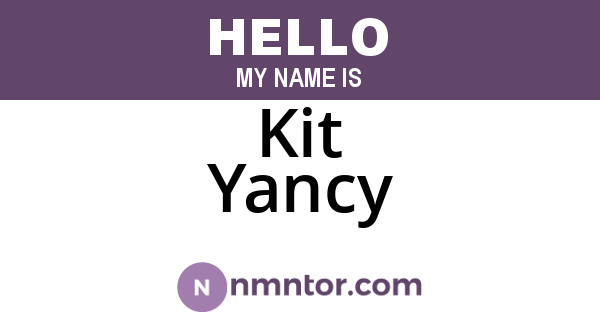 Kit Yancy
