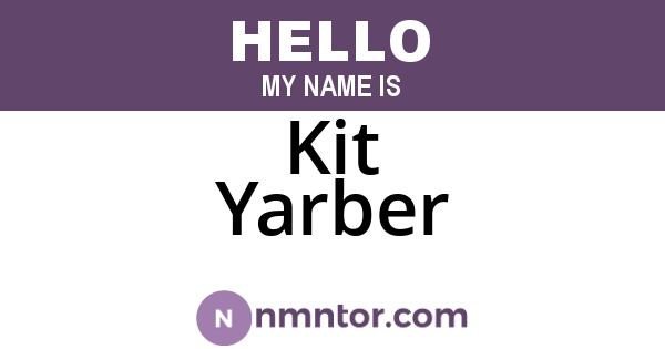 Kit Yarber