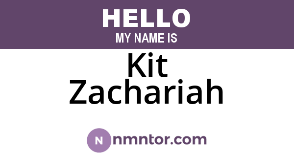 Kit Zachariah