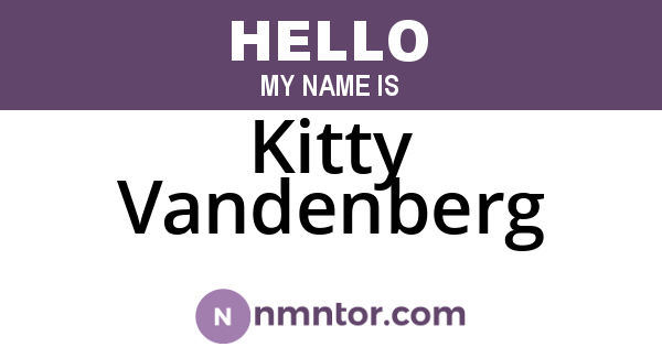 Kitty Vandenberg