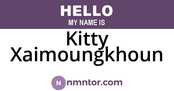 Kitty Xaimoungkhoun