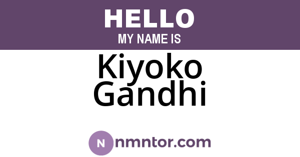Kiyoko Gandhi