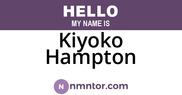 Kiyoko Hampton