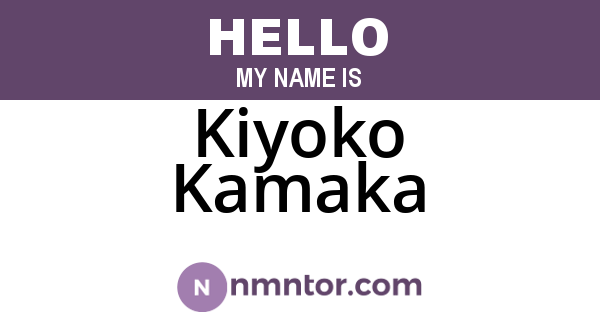 Kiyoko Kamaka