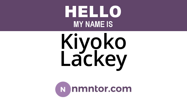 Kiyoko Lackey
