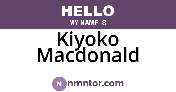 Kiyoko Macdonald