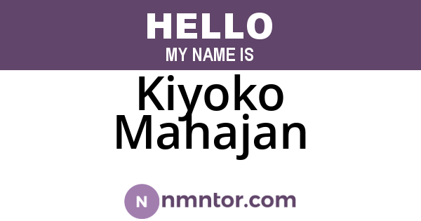 Kiyoko Mahajan