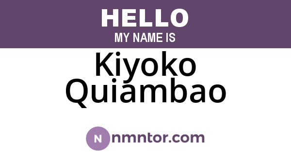 Kiyoko Quiambao