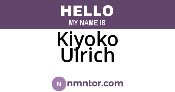 Kiyoko Ulrich