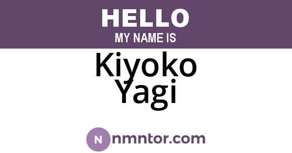 Kiyoko Yagi