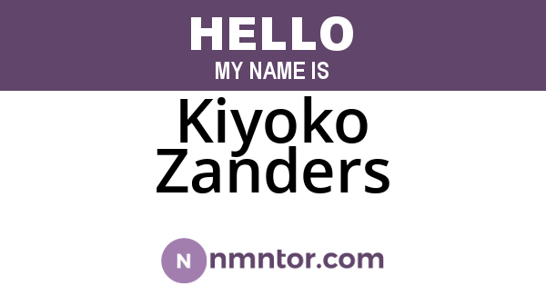 Kiyoko Zanders