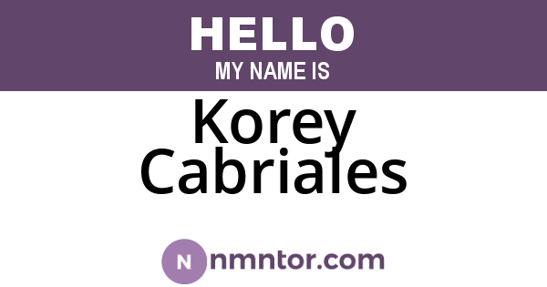 Korey Cabriales