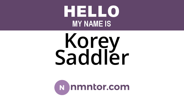 Korey Saddler