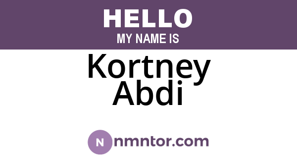 Kortney Abdi
