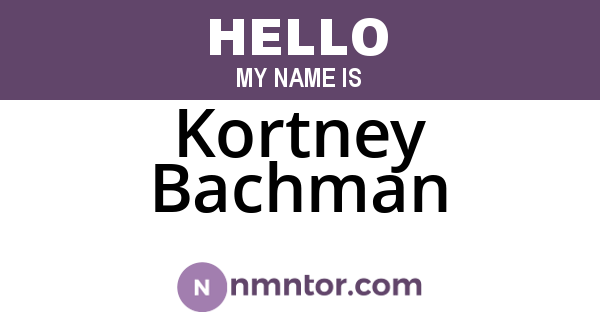 Kortney Bachman