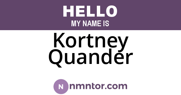 Kortney Quander